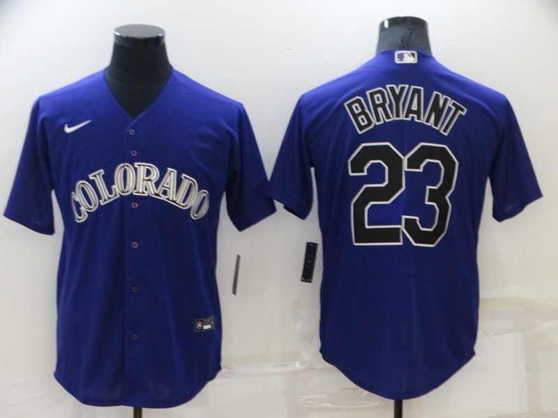 Men's Colorado Rockies Kris Bryant #23 Purple Baseball Jersey